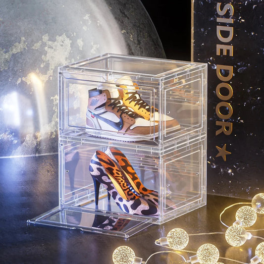 Drop Front Open Acrylic Stackable Shoe Boxs (Price Per One Shoe Box) Crown Crest