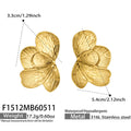 Petalia sculptural gold half-flower earrings, 316L stainless steel — Crown Crest Jewel