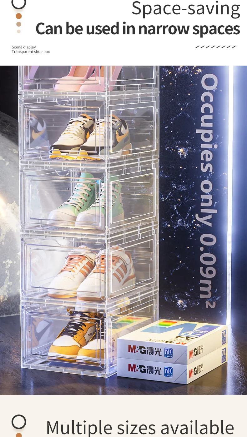 Drop Front Open Acrylic Stackable Shoe Boxs (Price Per One Shoe  Box) Crown Crest