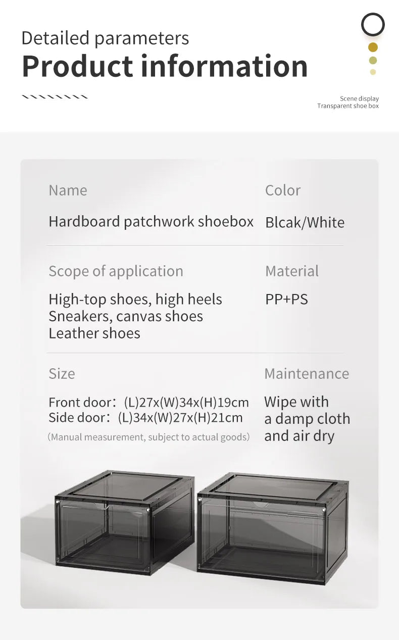 Drop Front & Side Open Acrylic Magnetic Stackable Shoe Box (Price Per One Shoe  Box) Crown Crest