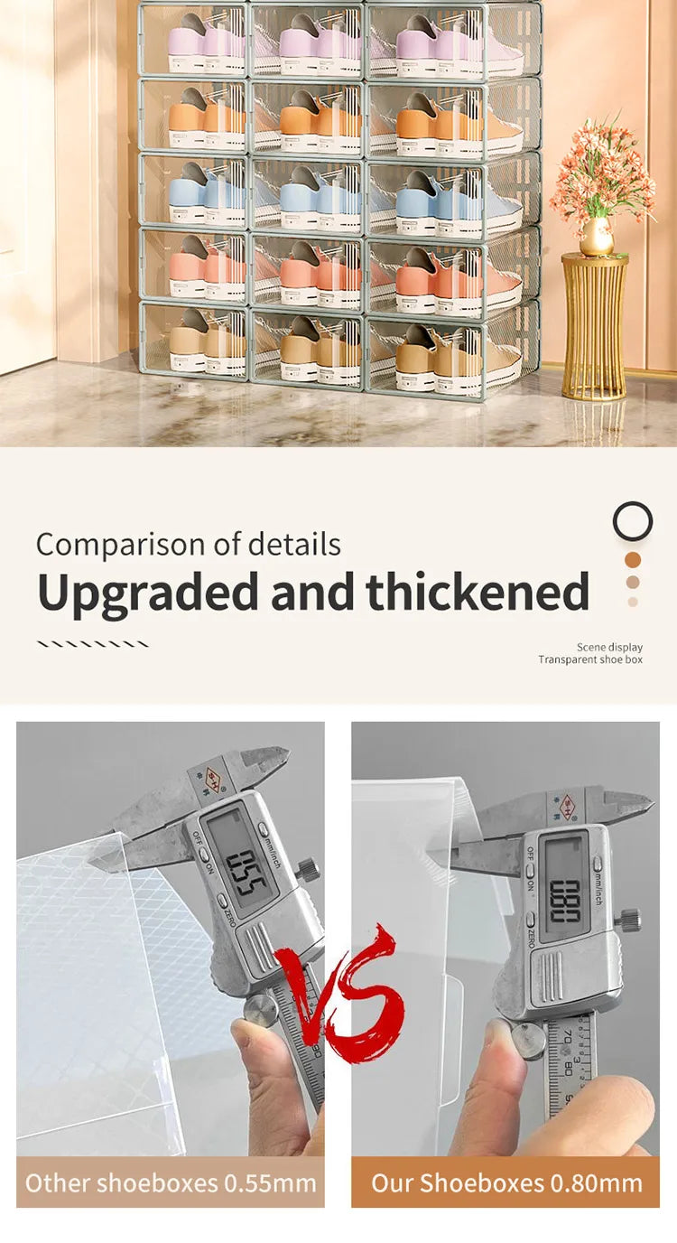 Stackable Transparent Shoe Storage Box  (Price per Shoe Box) Crown Crest