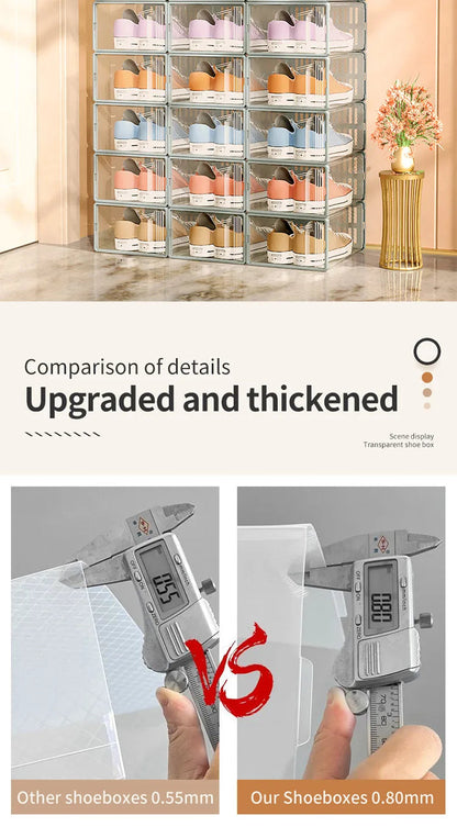Stackable Transparent Shoe Storage Box  (Price per Shoe Box) Crown Crest