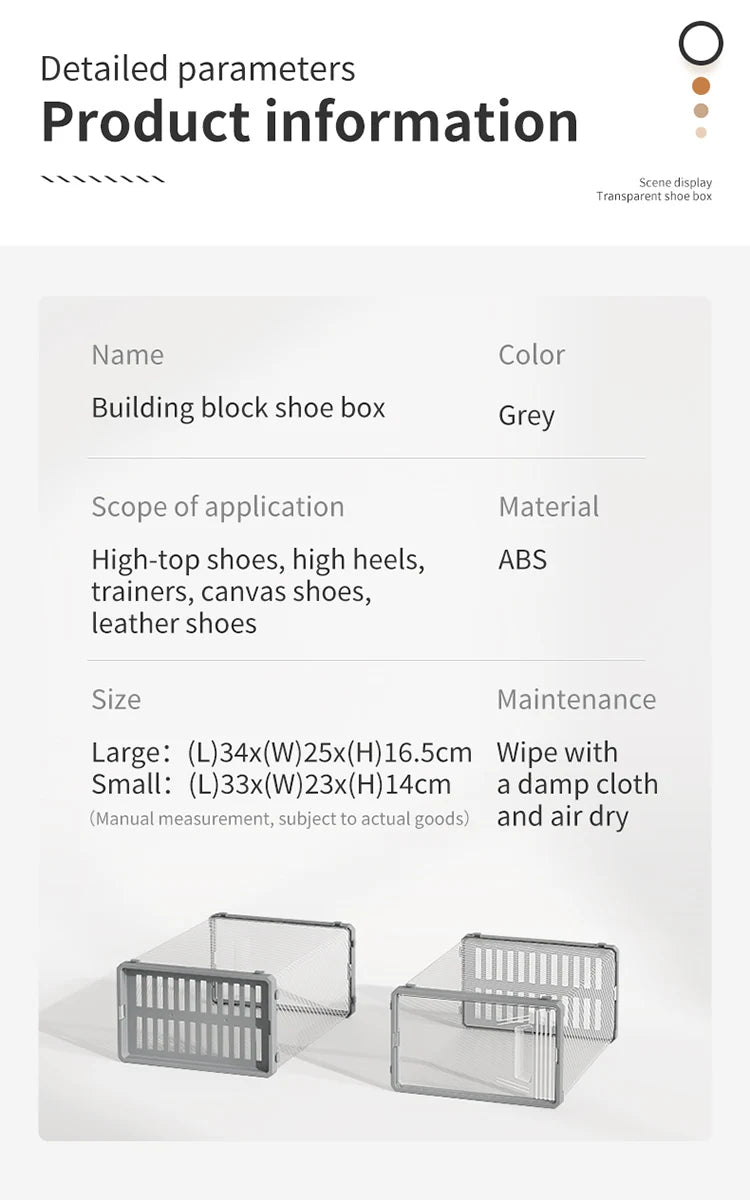 Stackable Transparent Shoe Storage Box  (Price per Shoe Box) Crown Crest