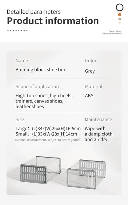 Stackable Transparent Shoe Storage Box  (Price per Shoe Box) Crown Crest