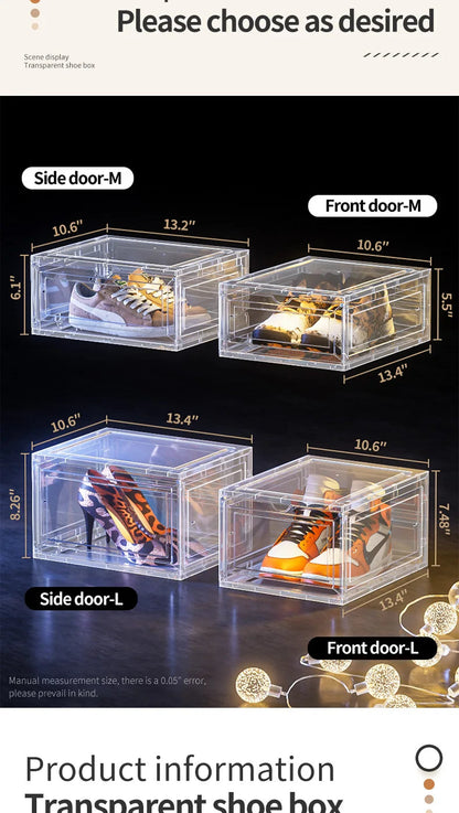 Drop Front Open Acrylic Stackable Shoe Boxs (Price Per One Shoe  Box) Crown Crest