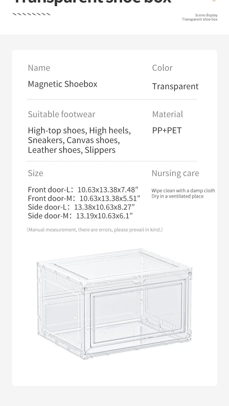 Drop Front Open Acrylic Stackable Shoe Boxs (Price Per One Shoe  Box) Crown Crest