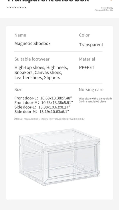 Drop Front Open Acrylic Stackable Shoe Boxs (Price Per One Shoe  Box) Crown Crest
