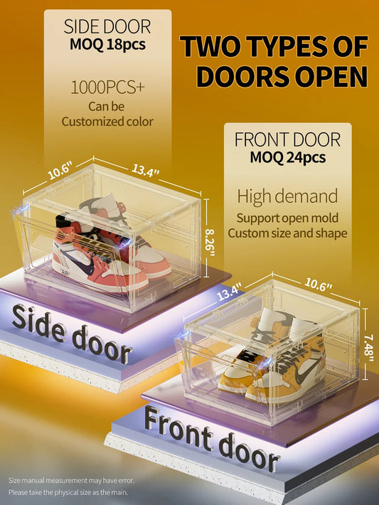 Drop Front Open Acrylic Stackable Shoe Boxs (Price Per One Shoe  Box) Crown Crest