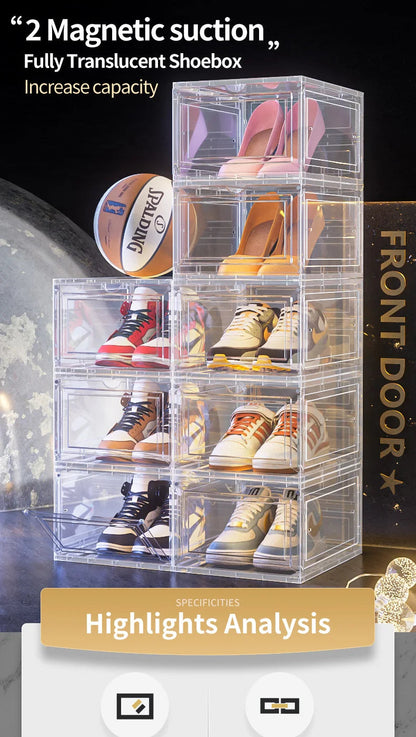 Drop Front Open Acrylic Stackable Shoe Boxs (Price Per One Shoe  Box) Crown Crest