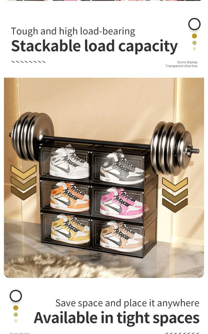 Drop Front & Side Open Acrylic Magnetic Stackable Shoe Box (Price Per One Shoe  Box) Crown Crest