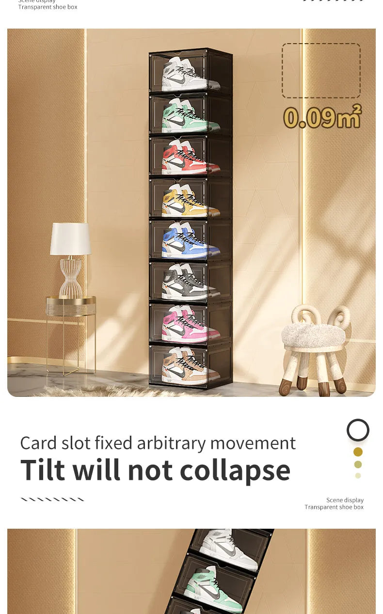 Drop Front & Side Open Acrylic Magnetic Stackable Shoe Box (Price Per One Shoe  Box) Crown Crest