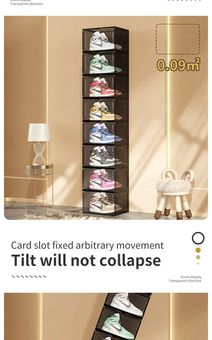 Drop Front & Side Open Acrylic Magnetic Stackable Shoe Box (Price Per One Shoe  Box) Crown Crest
