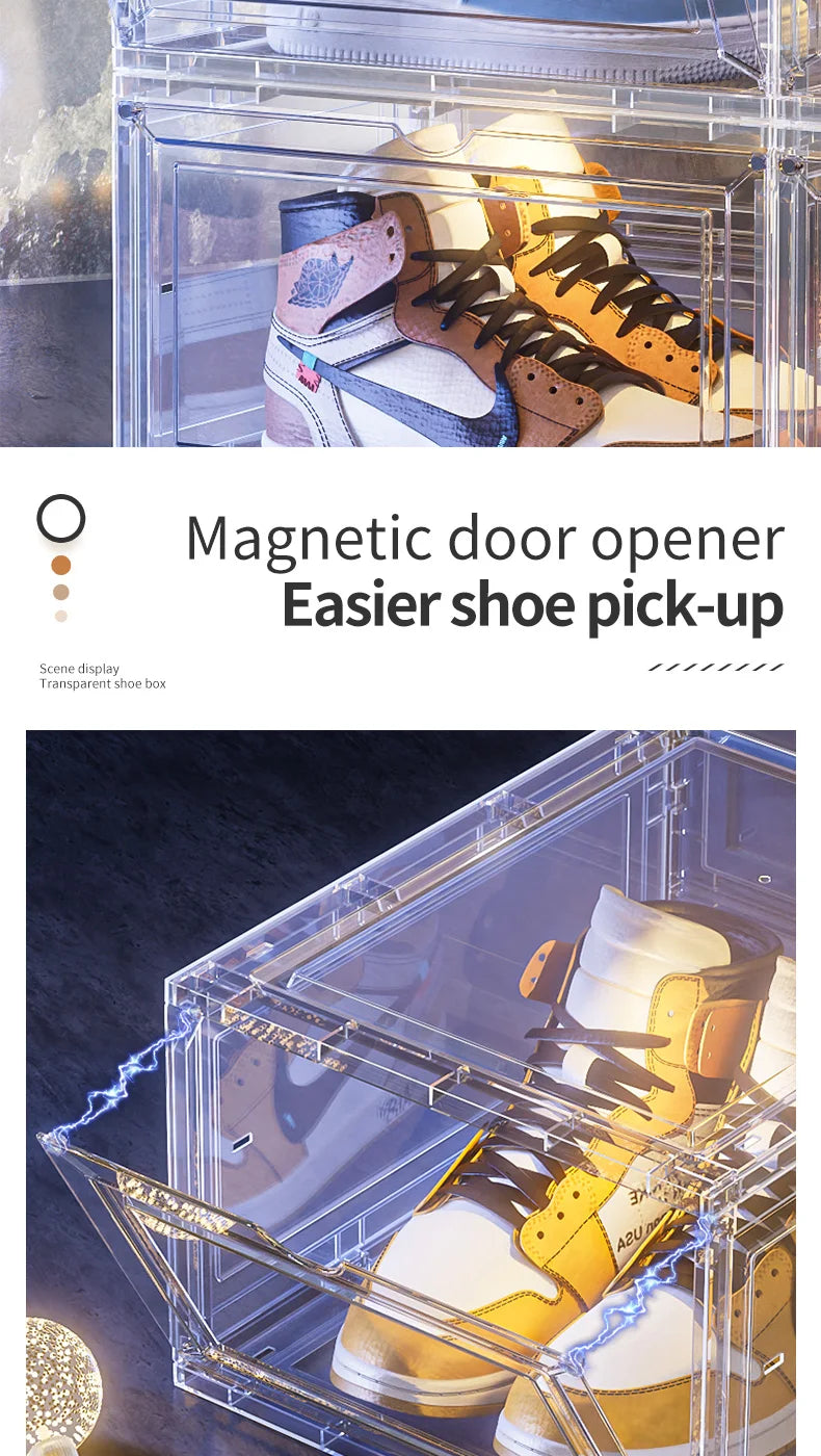 Drop Front Open Acrylic Stackable Shoe Boxs (Price Per One Shoe  Box) Crown Crest