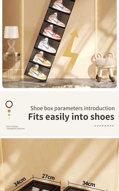 Drop Front & Side Open Acrylic Magnetic Stackable Shoe Box (Price Per One Shoe  Box) Crown Crest