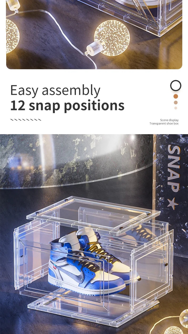 Drop Front Open Acrylic Stackable Shoe Boxs (Price Per One Shoe  Box) Crown Crest