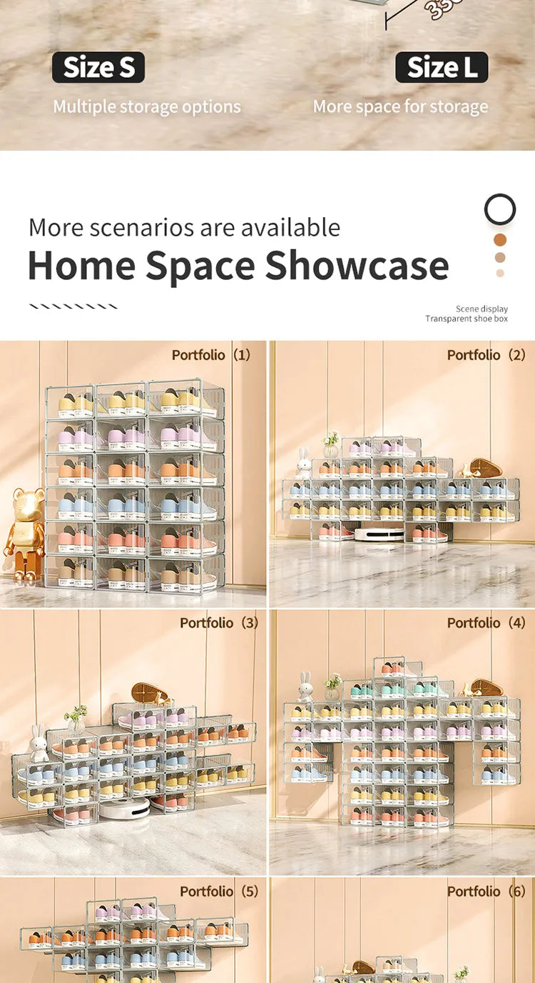 Stackable Transparent Shoe Storage Box  (Price per Shoe Box) Crown Crest