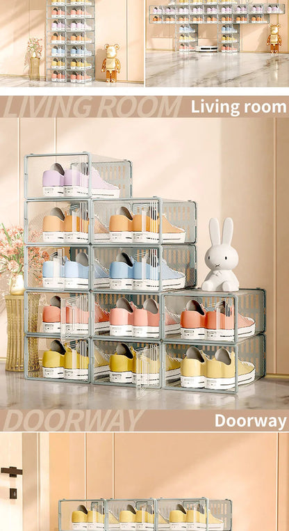 Stackable Transparent Shoe Storage Box  (Price per Shoe Box) Crown Crest