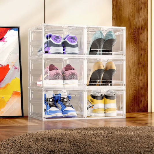 Drop Front & Side Open Acrylic Magnetic Stackable Shoe Box (Price Per One Shoe  Box) Crown Crest
