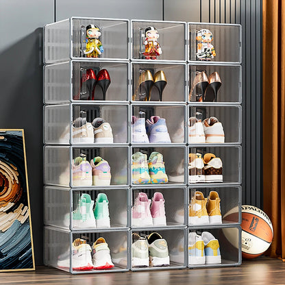 Shoe Storage Boxes Organizers for Closet Clear Stackable Sneaker Shoe Rack (Price per Shoe Box) Crown Crest
