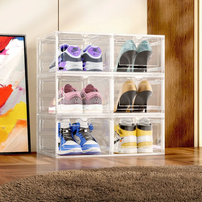 Drop Front & Side Open Acrylic Magnetic Stackable Shoe Box (Price Per One Shoe  Box) Crown Crest