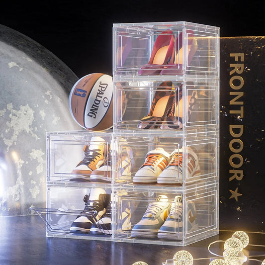 Drop Front Open Acrylic Stackable Shoe Boxs (Price Per One Shoe  Box) Crown Crest
